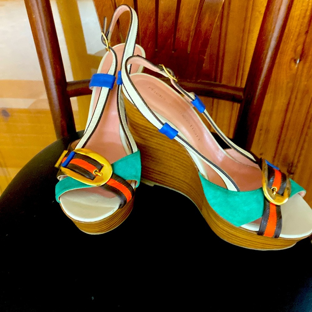 High platform sandels heels multi color size 40 Mac Collection